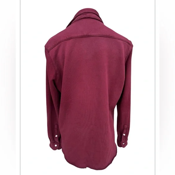 Frank & Eileen Womens Small Triple Fleece Eileen Button Down Sweatshirt Burgundy - Picture 4 of 6